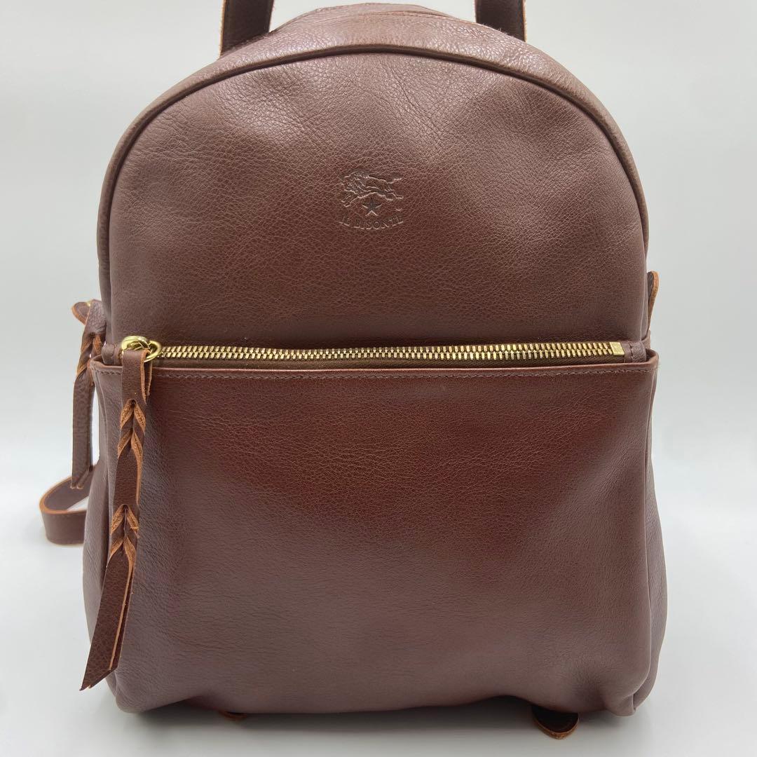 YTTS　イルビゾンテ　リュック　バックパック　ロゴ刻印　オールレザー