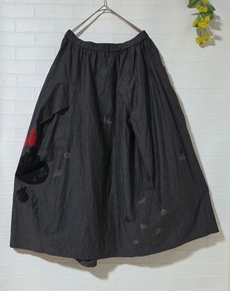 【慈雨　ジウ　センソユニコ】　ロングスカート　グレー　コットン　サイズ40