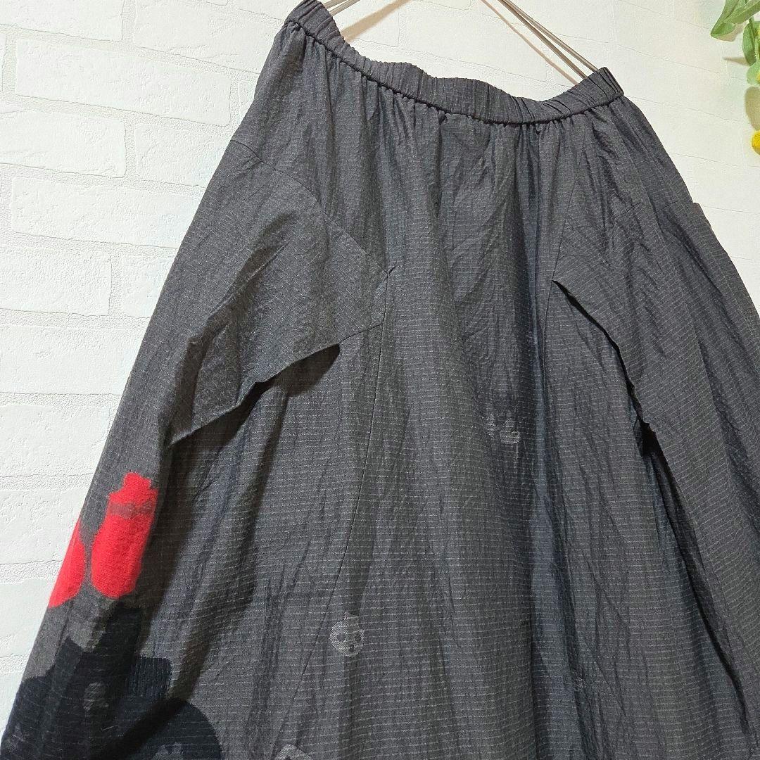 【慈雨　ジウ　センソユニコ】　ロングスカート　グレー　コットン　サイズ40