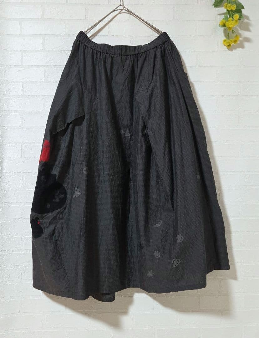 【慈雨　ジウ　センソユニコ】　ロングスカート　グレー　コットン　サイズ40