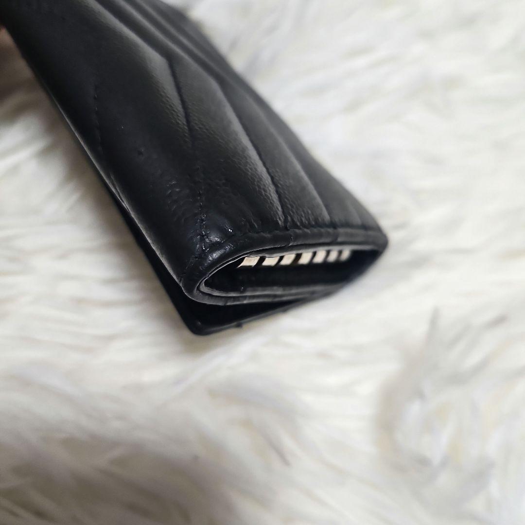SAINT LAURENT キーケース 6連 キルティング レザー ブラック