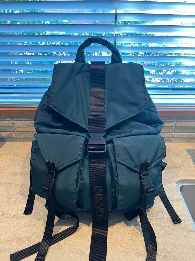 Ganni ガニー テック バックパック リュック グリーン