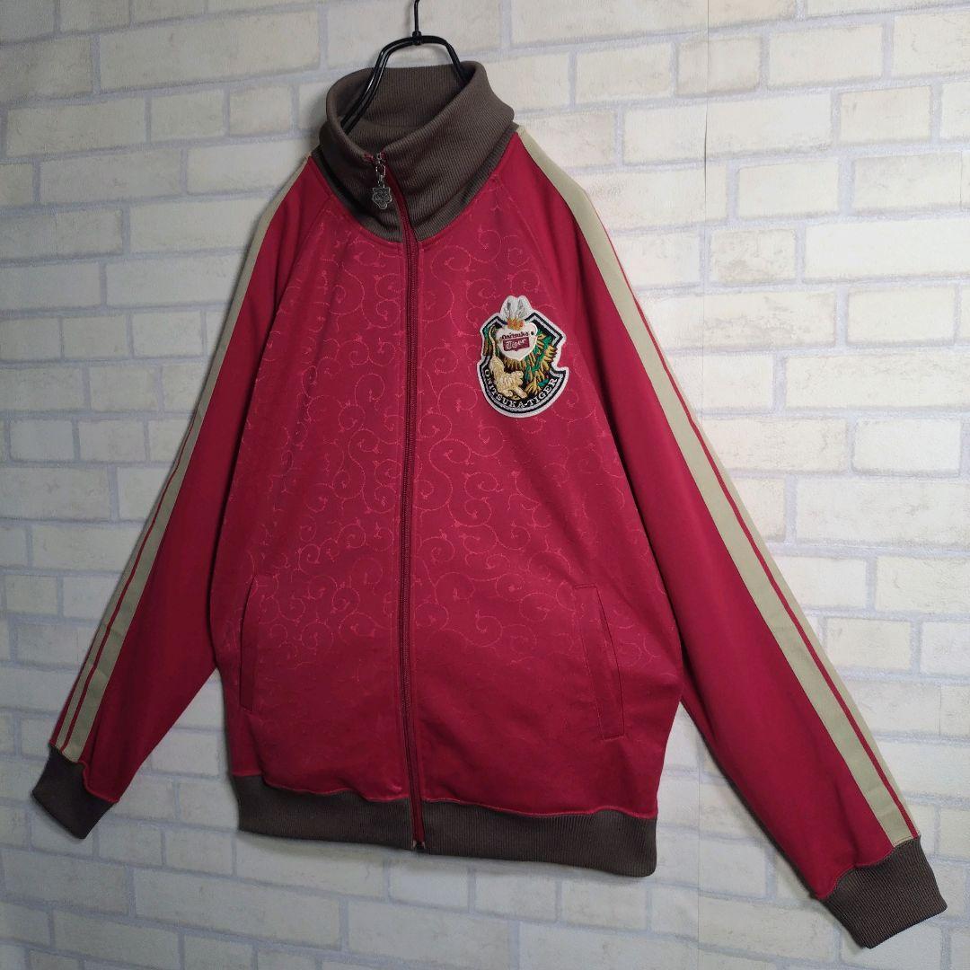 オニツカタイガー★和柄 虎 刺繍ロゴ ワッペン 切替 トラックジャケット L