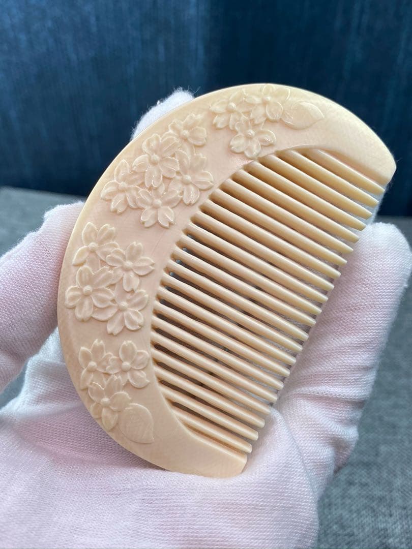 天然マンモス牙美しい手作り彫刻 一櫛百順 髪の櫛