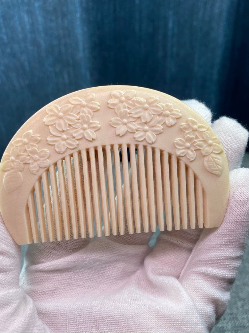 天然マンモス牙美しい手作り彫刻 一櫛百順 髪の櫛