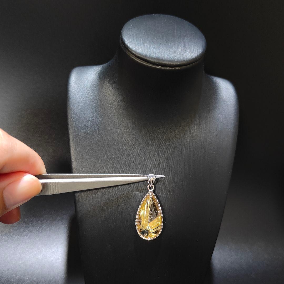 4 ルチルクォーツ　太陽ルチル　ルチルクォーツ　ペンダント　金運　財運　風水