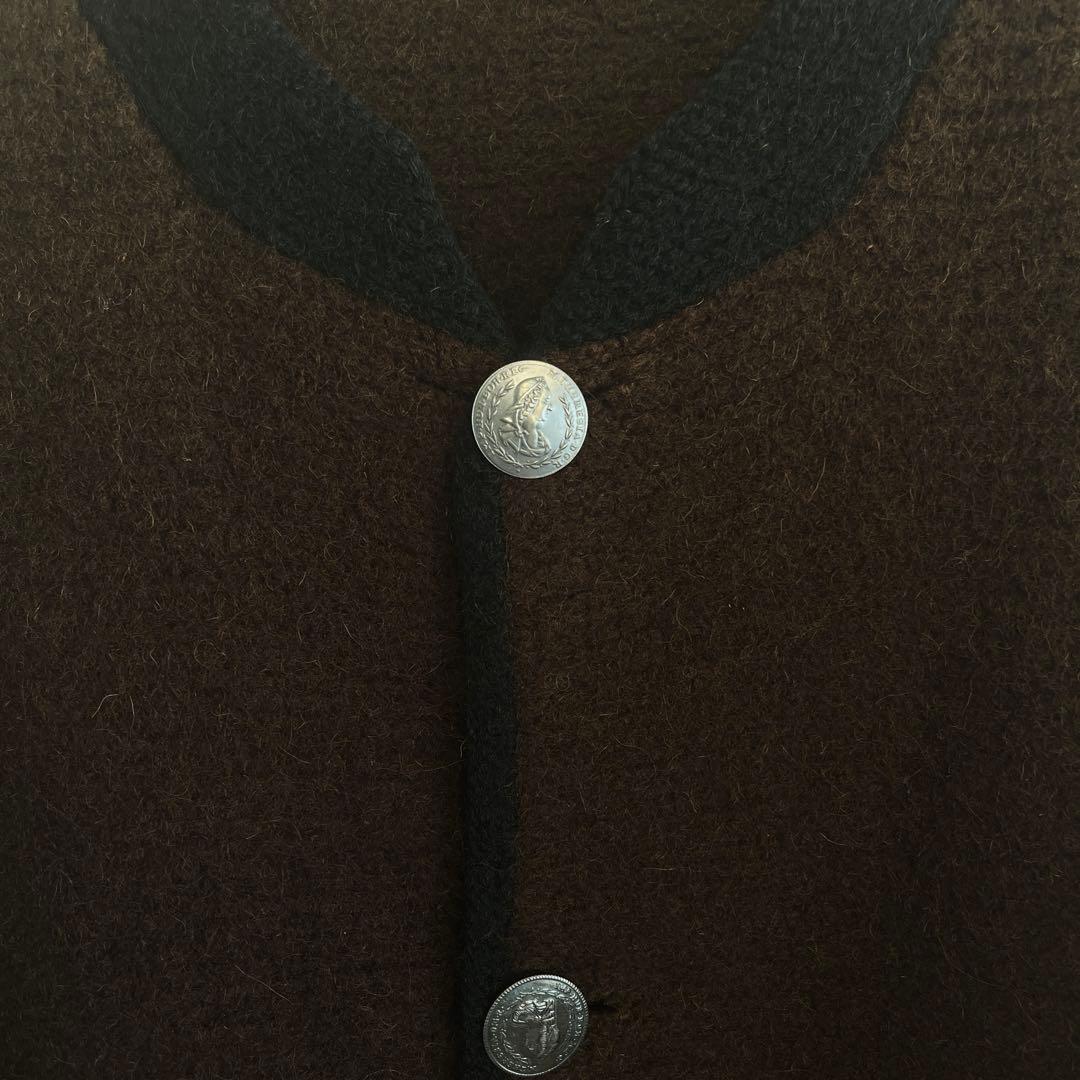 チロリアン ジャケット コイン メダル ボタン ブラウン