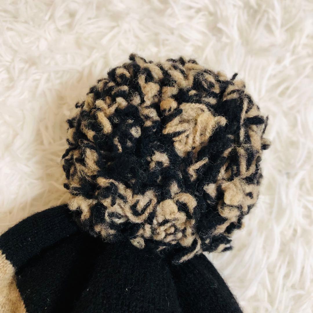 ヴィヴィアンウエストウッド　ニット帽　耳当て付き　ボーダ　ボンボンニットキャップ