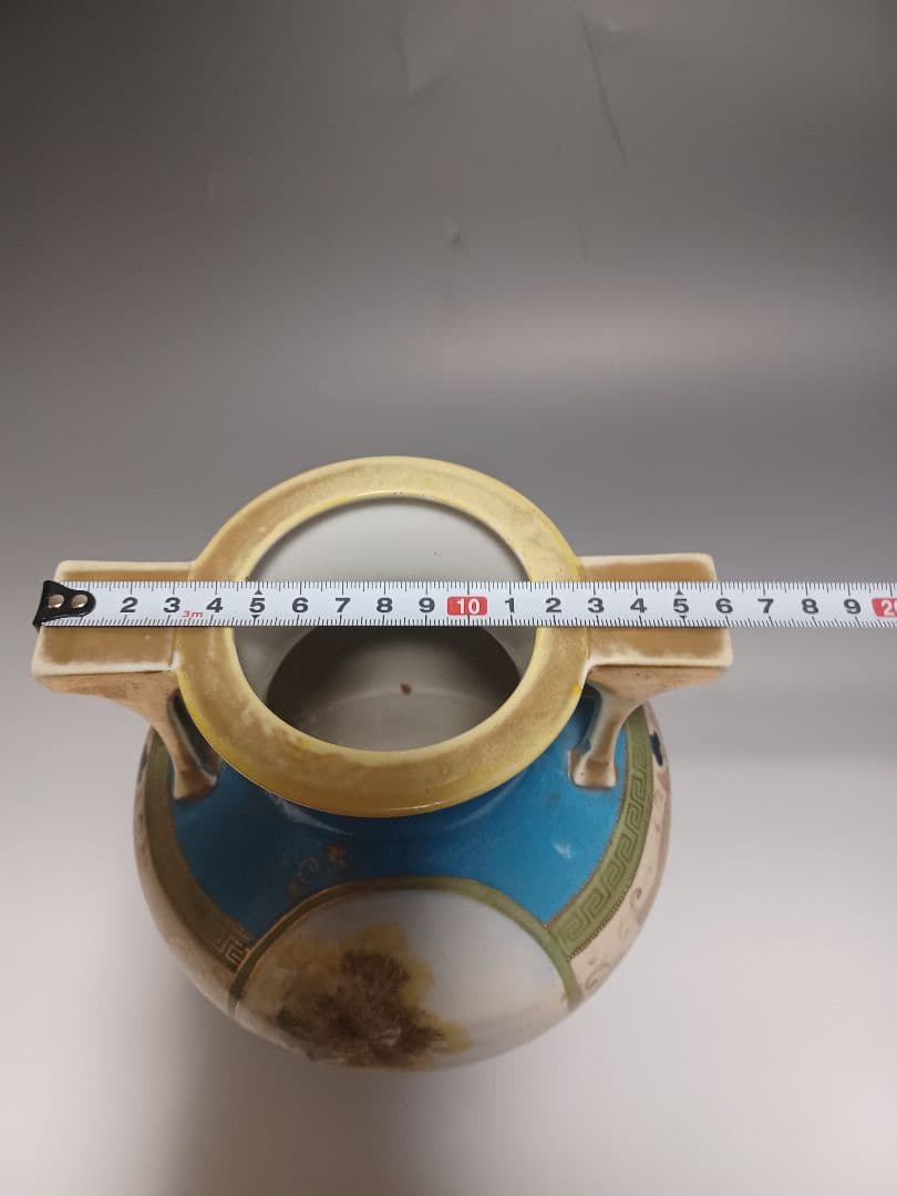 希少　オールドノリタケ花瓶　マルキ印　ブルー