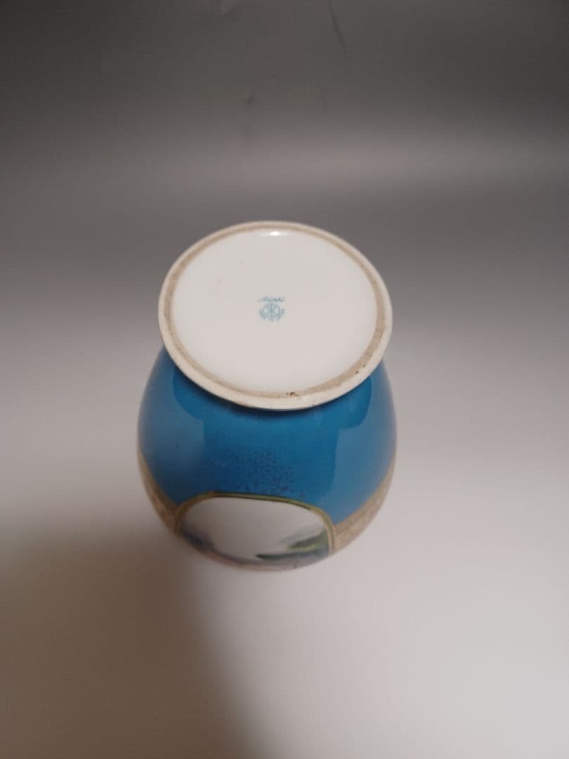 希少　オールドノリタケ花瓶　マルキ印　ブルー