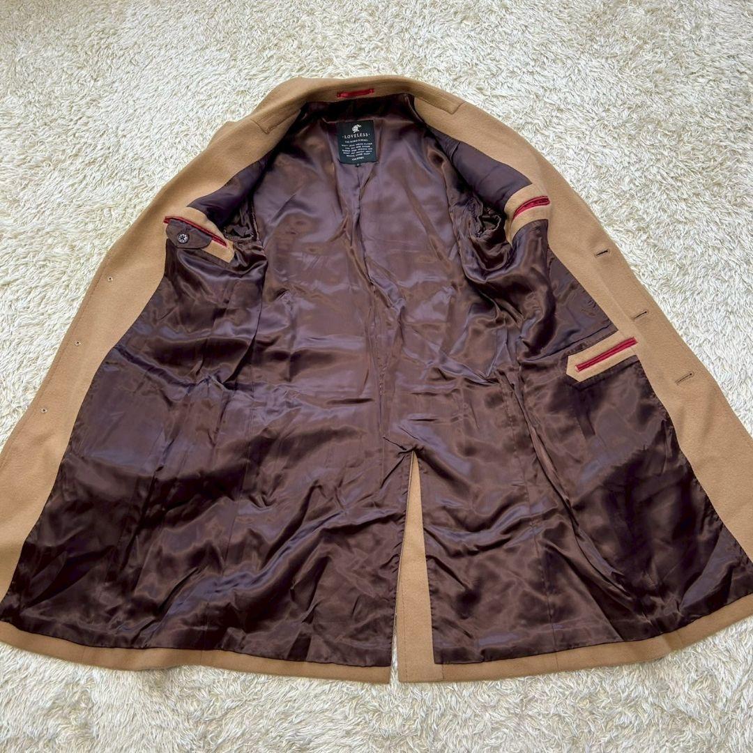 美品】ラブレス チェスターコート キャメル ヘリンボーン ウール sizeS