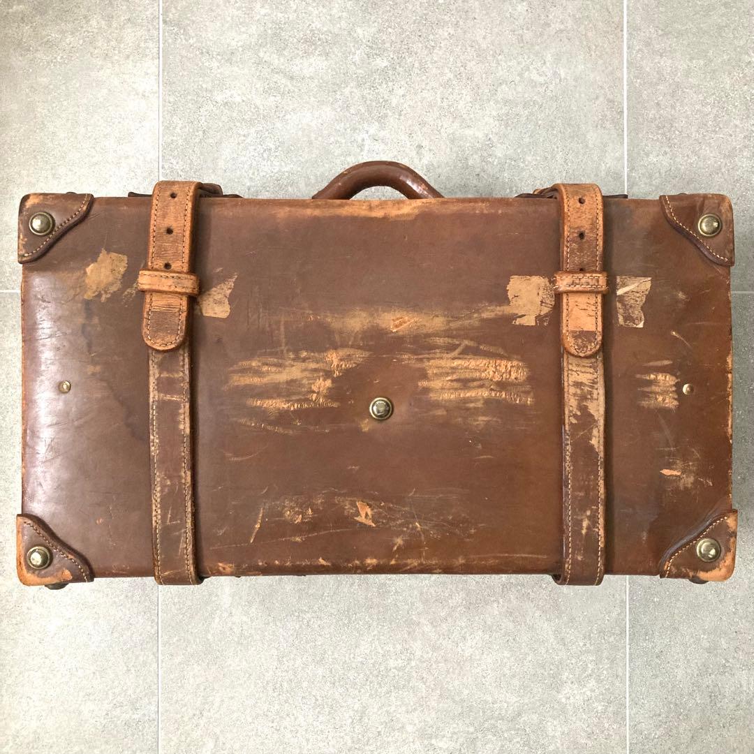 超特大 ヴィンテージ レザートランクケース トランクバッグ 73cm×41cm⑥