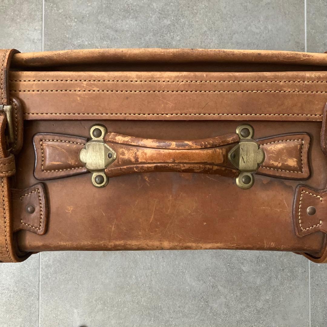 超特大 ヴィンテージ レザートランクケース トランクバッグ 73cm×41cm⑥