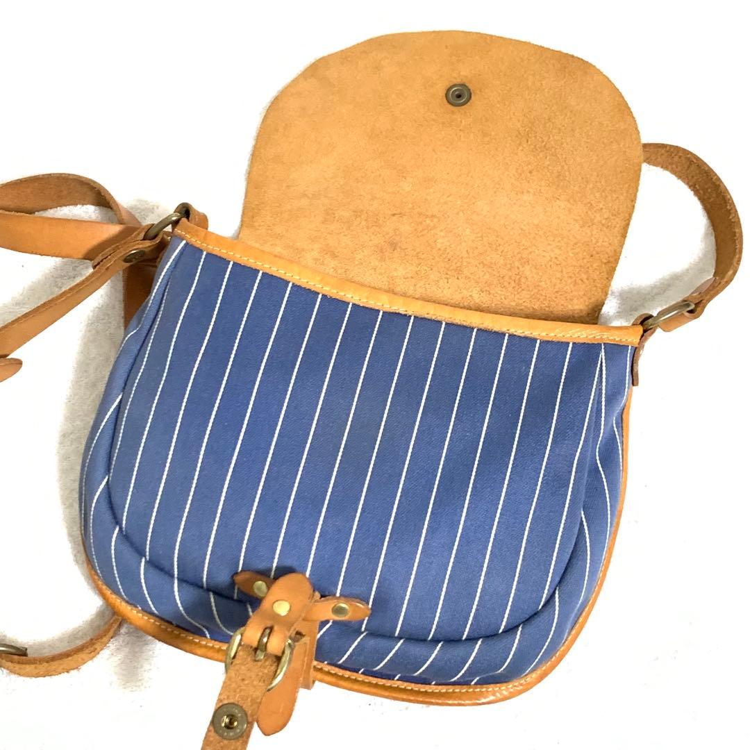 希少 イルビゾンテ クロスショルダーバッグ デニム&レザー ヒッコリー