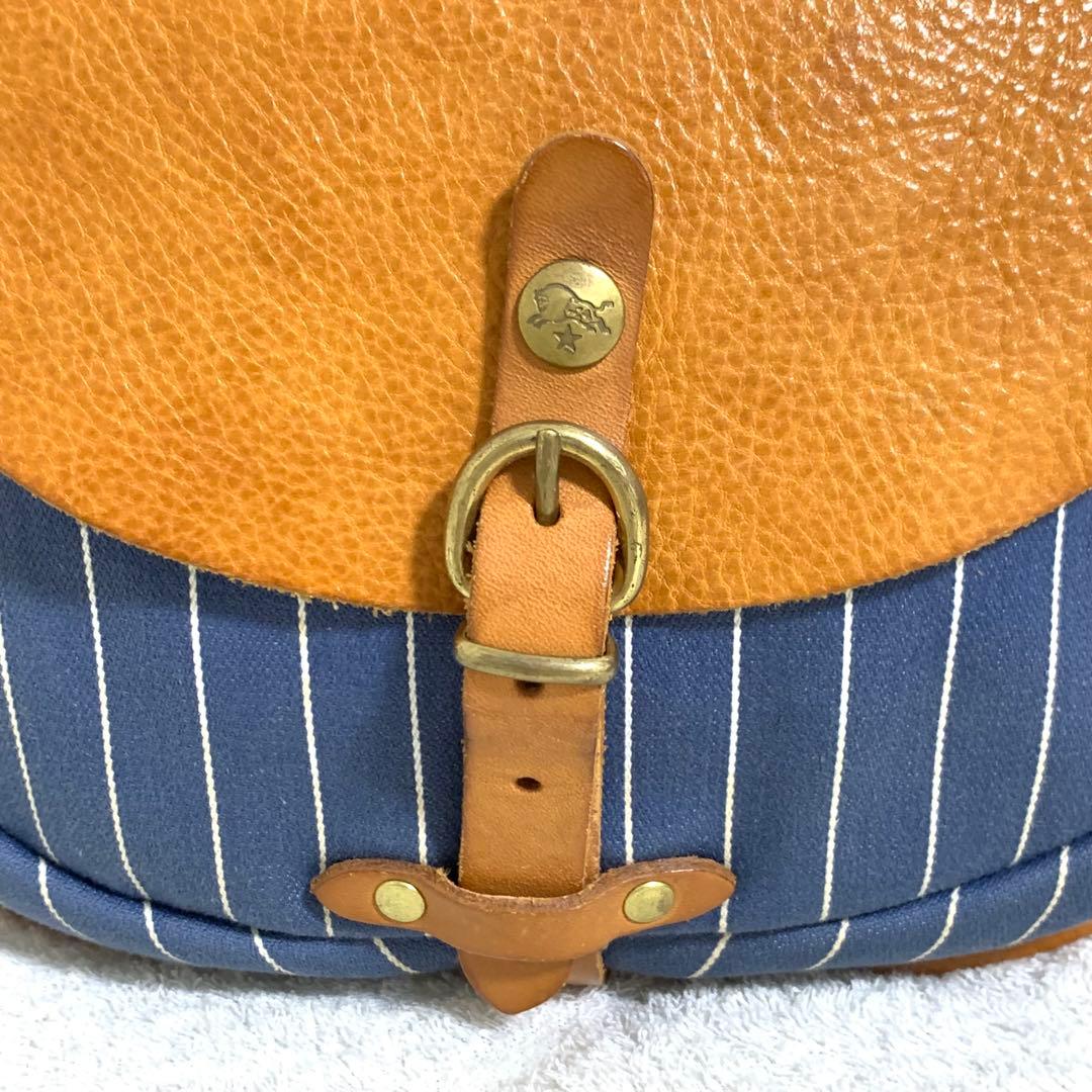 希少 イルビゾンテ クロスショルダーバッグ デニム&レザー ヒッコリー