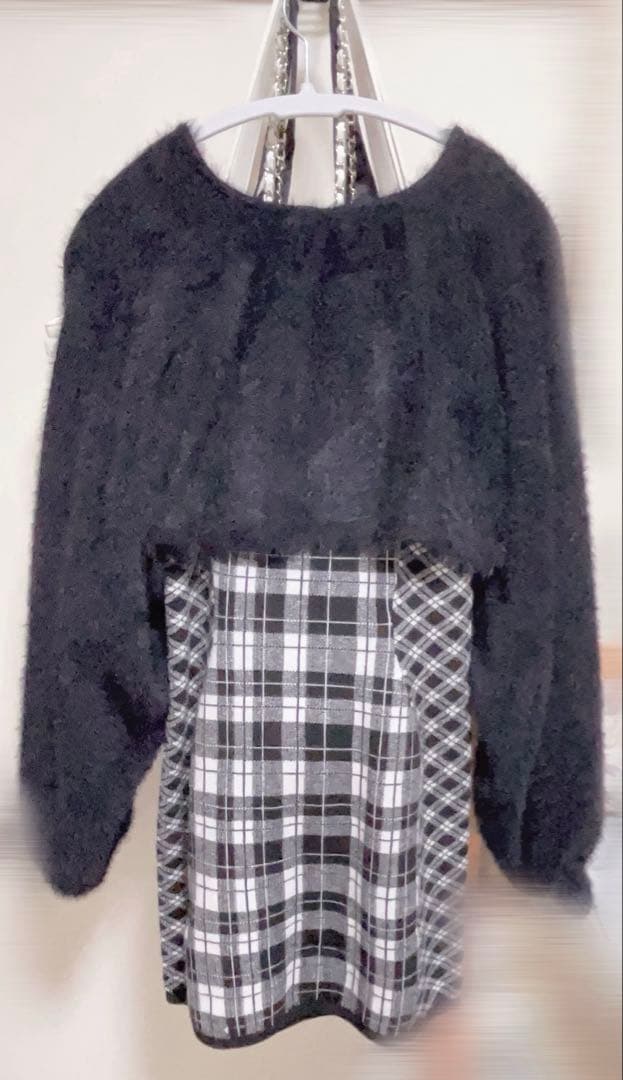 【LIP SERVICE】リップサービス フェザーチェックアンサンブルワンピース