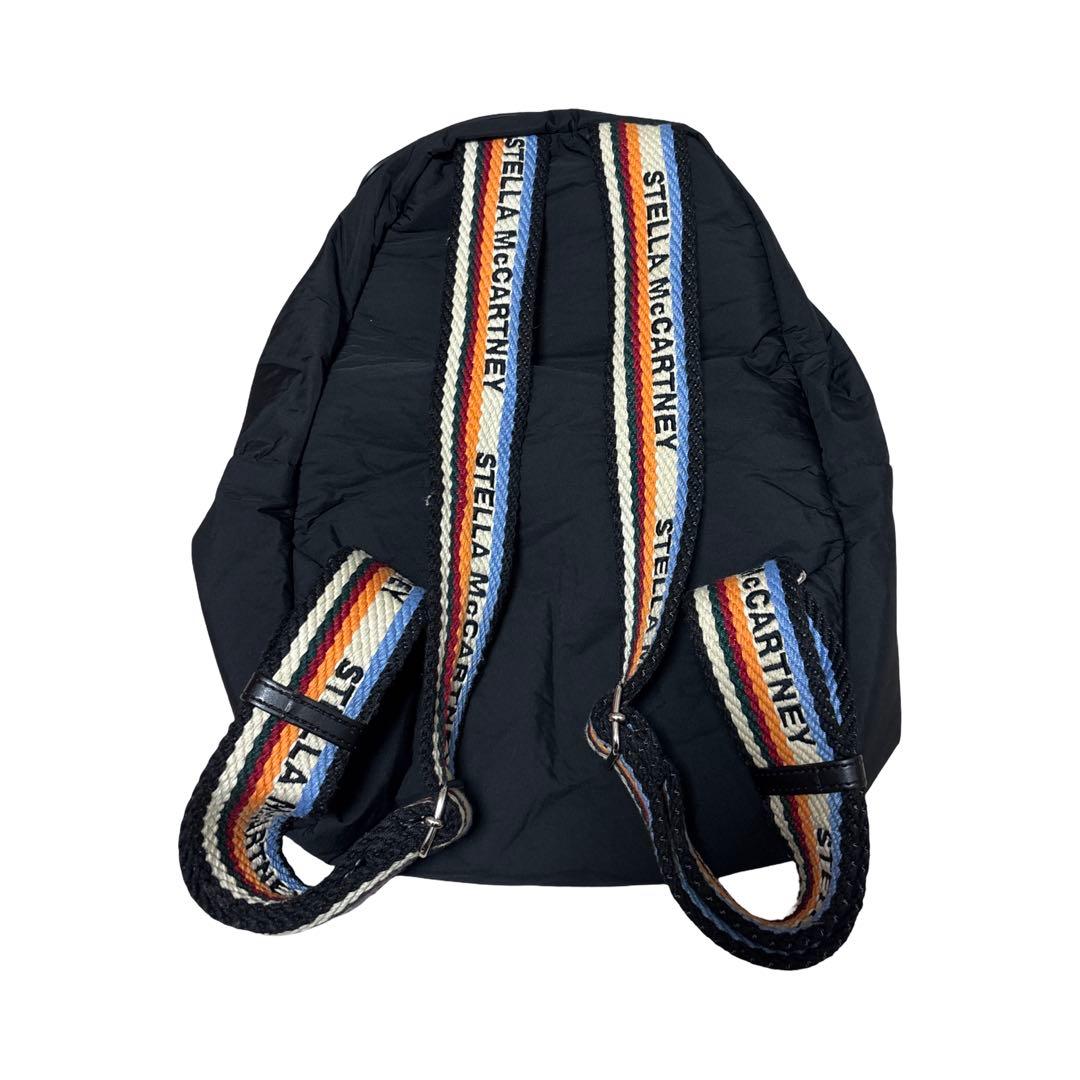 A4可 美品 ステラマッカートニー ナイロン バックパック ロゴ チェーン 黒