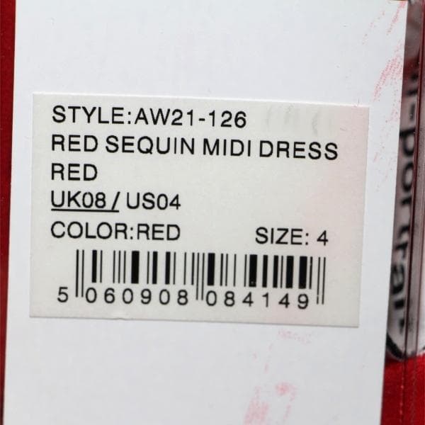 p*u様 セルフポートレイト ワンピース ティアード スパンコール レッド UK