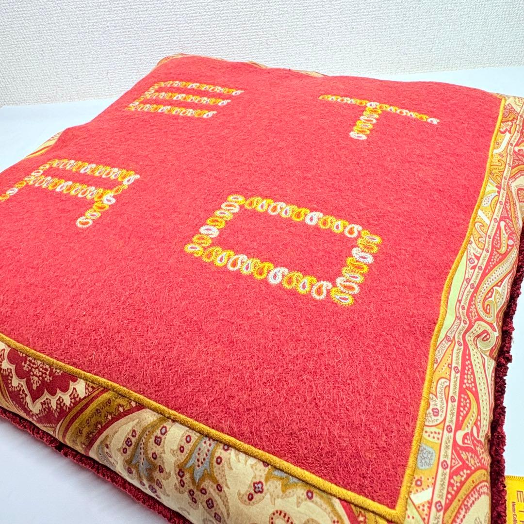 ETRO エトロ　ペイズリー柄　ロゴクッション　イタリア製