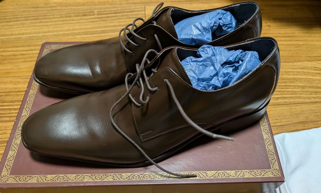日本製 BENIR ドレスシューズ ダークブラウン - メルカリ