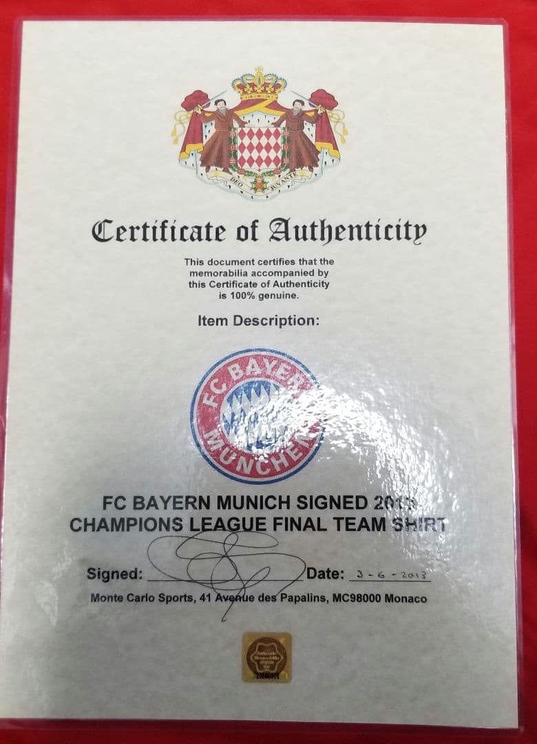 ノイアー ラーム ミュラー リベリー ロッベン マリオゴメス 直筆サイン