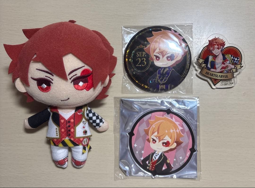 ツイステ エース・トラッポラ ぬいぐるみ 缶バッジ アクリルコースター