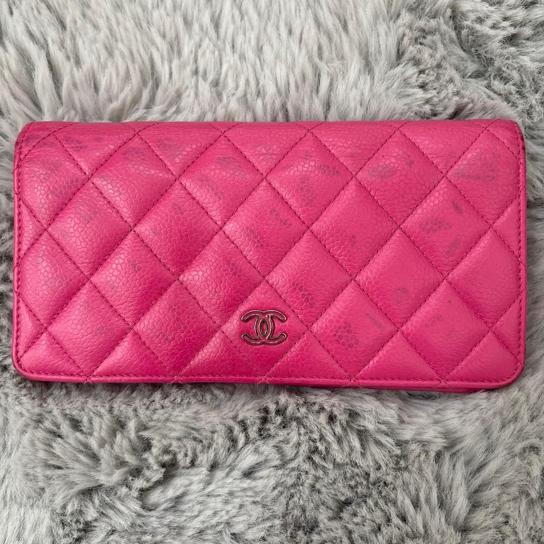 CHANEL ピンク キルティング長財布 - 小物低 価格