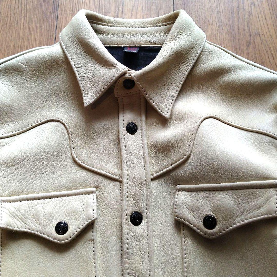 フラットヘッド ディアスキン レザーシャツ 42 XL - メルカリ