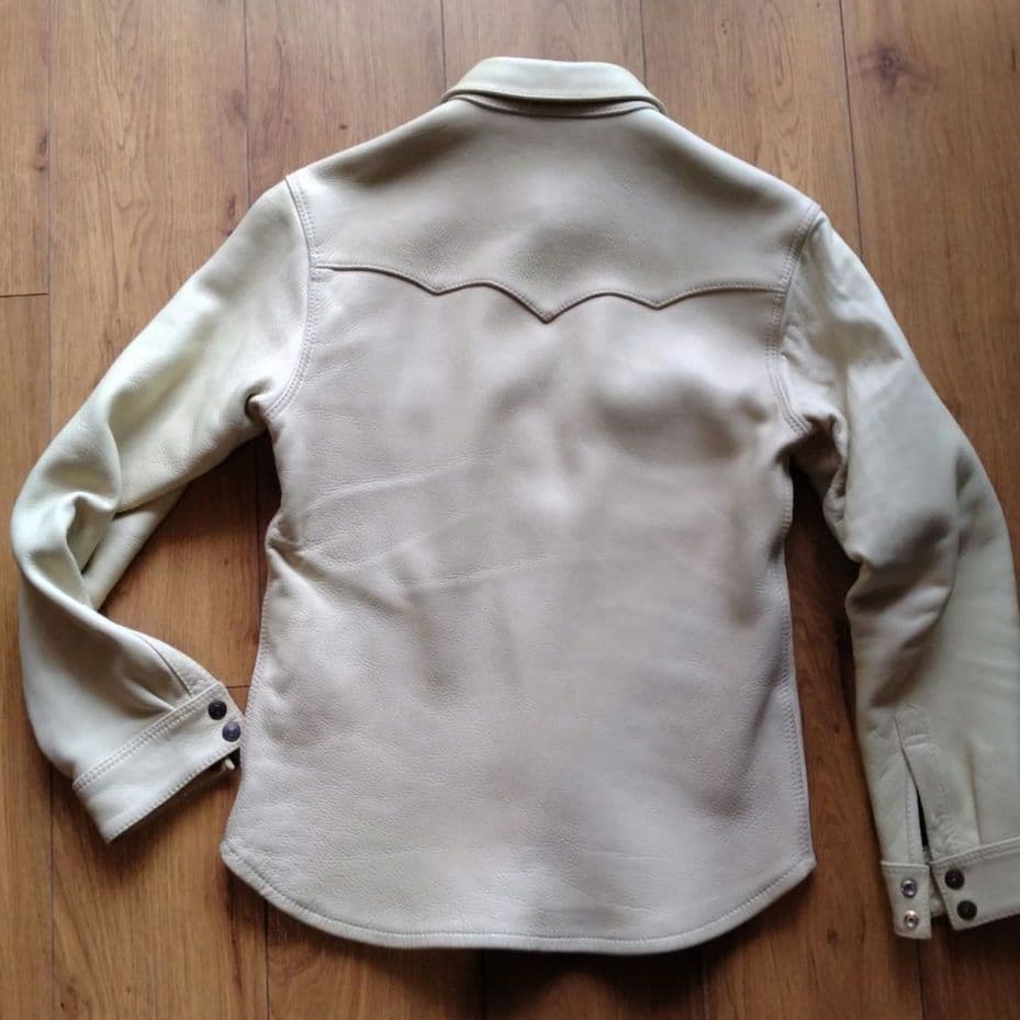 フラットヘッド ディアスキン レザーシャツ 42 XL - メルカリ