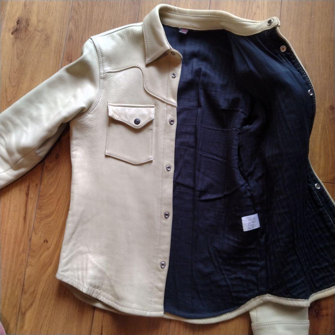 フラットヘッド ディアスキン レザーシャツ 42 XL - メルカリ