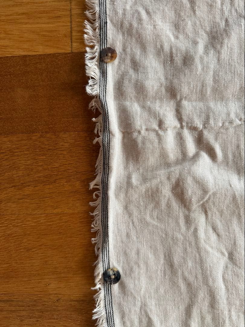 【2セット】KURASIKU 自然素材カーテン ナグ きなり 麻100% 革紐付