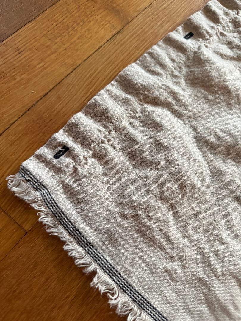 【2セット】KURASIKU 自然素材カーテン ナグ きなり 麻100% 革紐付