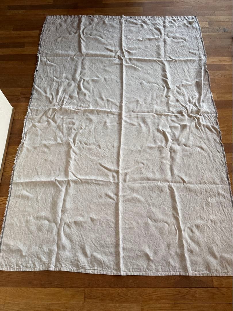 【2セット】KURASIKU 自然素材カーテン ナグ きなり 麻100% 革紐付