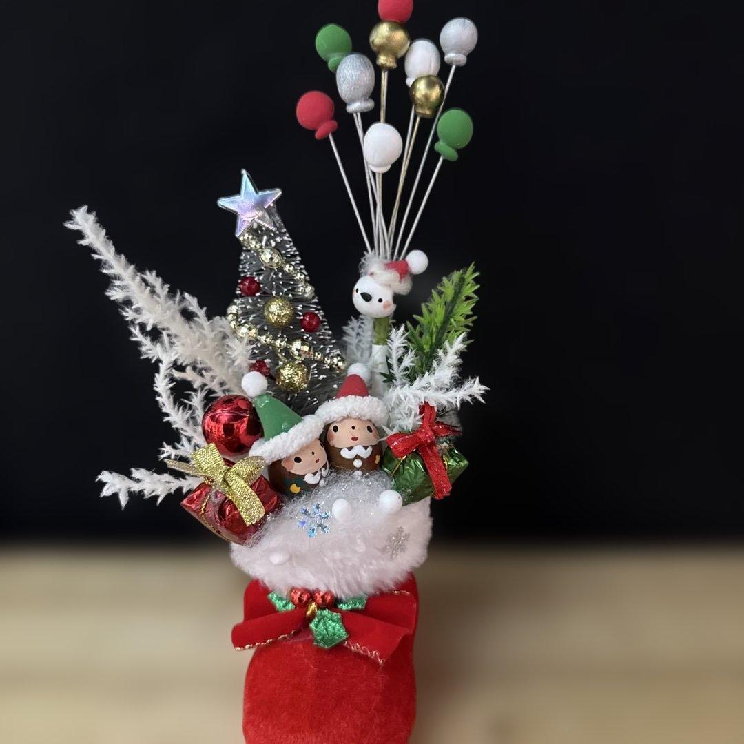 どんぐりアート♡ Xmasタペストリー風＆ブーツオブジェ2点♡