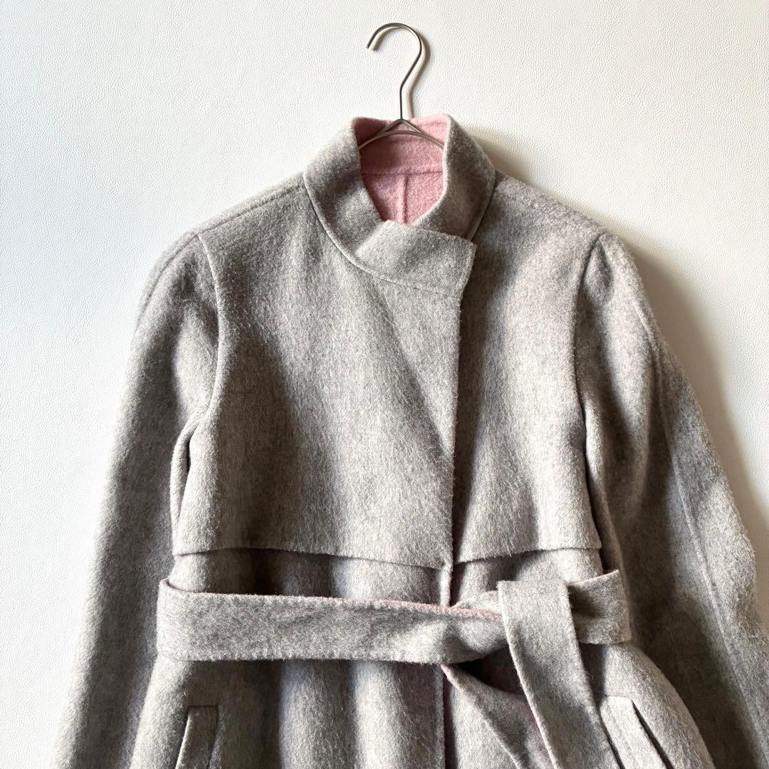 ANAYI アナイ 近年モデル ウールリバーコート ガウンコート グレーx