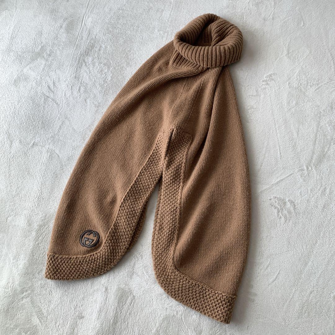 【美品】 GUCCI タートルネック ニット ポンチョ ベスト GGロゴ ケープ