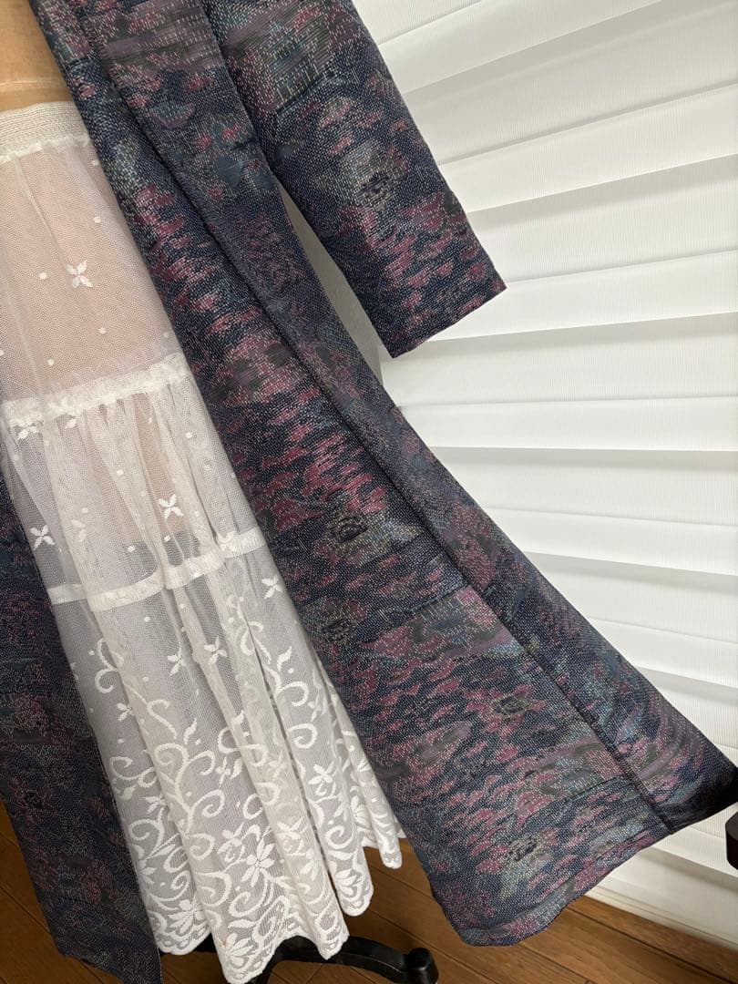 上質な紬着物で大人可愛い単衣コートに