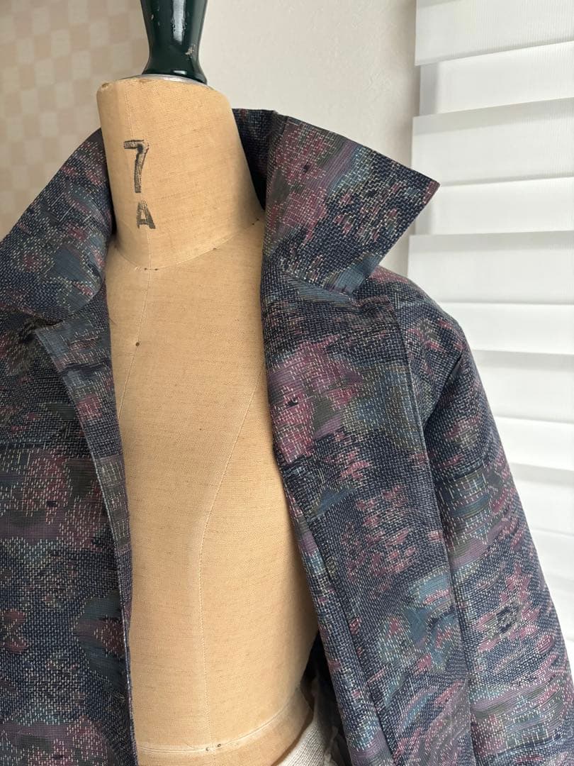 上質な紬着物で大人可愛い単衣コートに