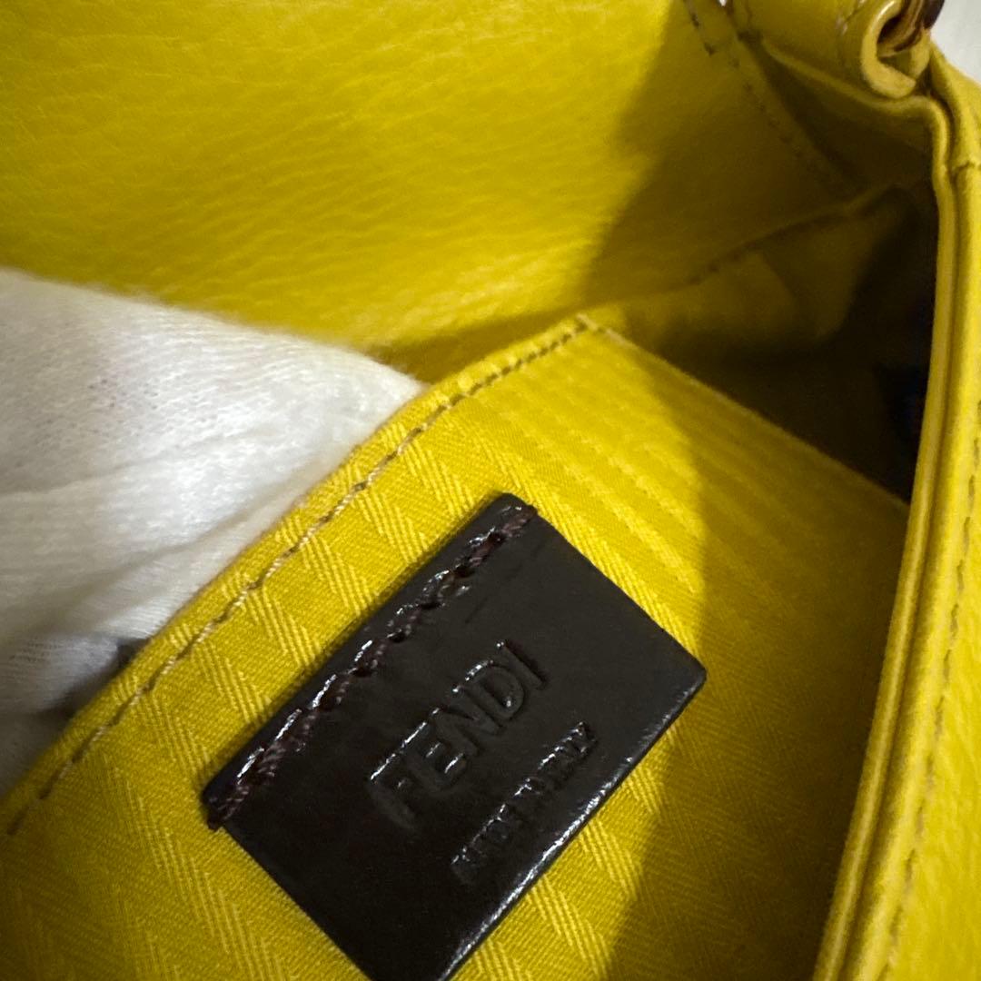 【美品】FENDI バック　チェーン　黄色　ショルダーバック