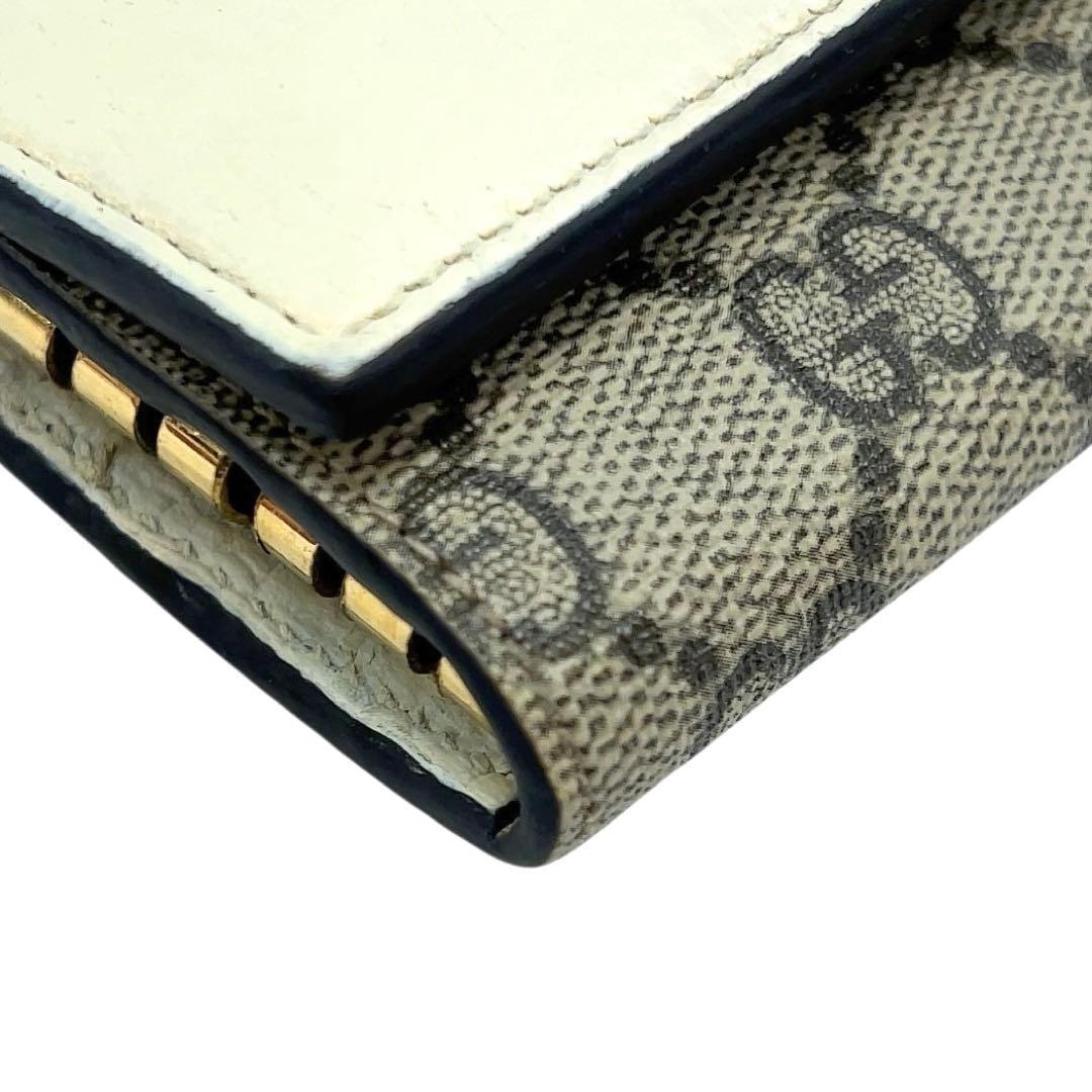 グッチ キーケース 6連 GGスプリーム GG マーモント レザー PVC 白