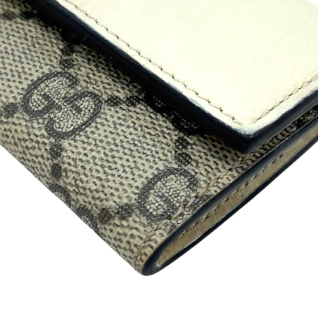 グッチ キーケース 6連 GGスプリーム GG マーモント レザー PVC 白