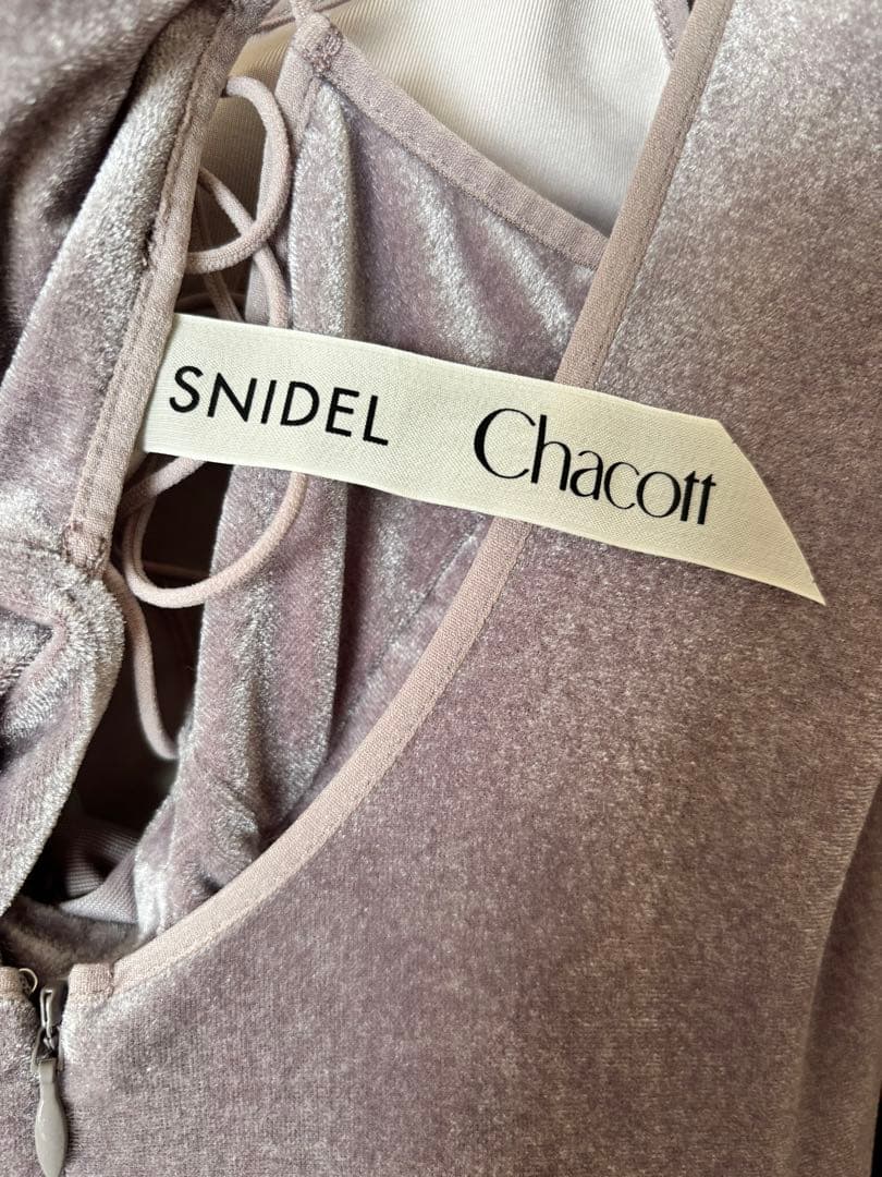 SNIDEL【Chacott】ベロア×チュールワンピース
