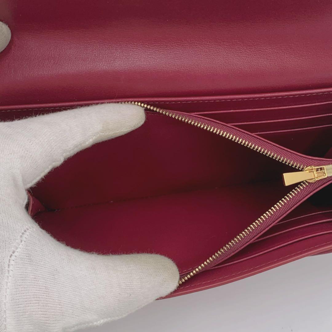 【美品✨】CELINE レザー長財布 ロングウォレット ピンク 保存袋付き