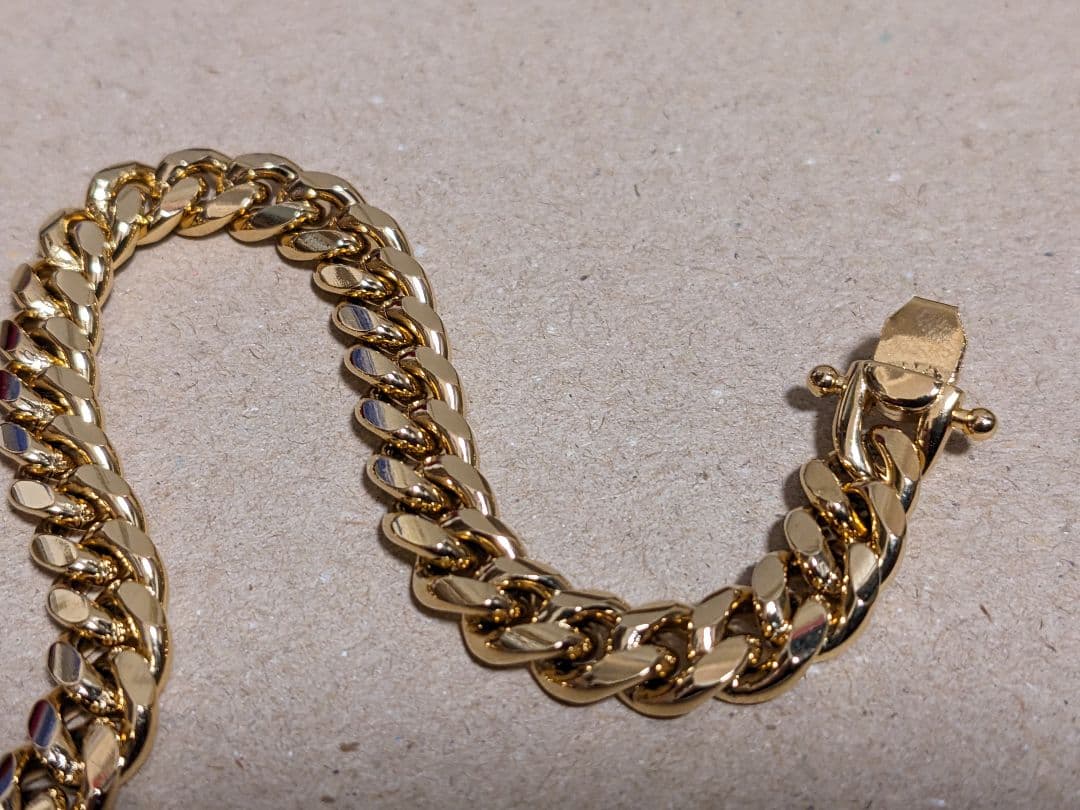 【21.5cm】【8mm】【18K刻印】【Miami Cuban】ブレスレット