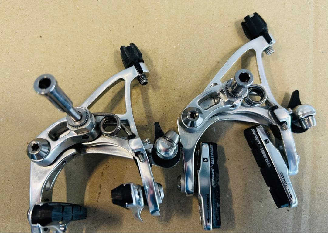 ★ スラム SRAM レッド Red キャリパーブレーキ 前後セット シルバー