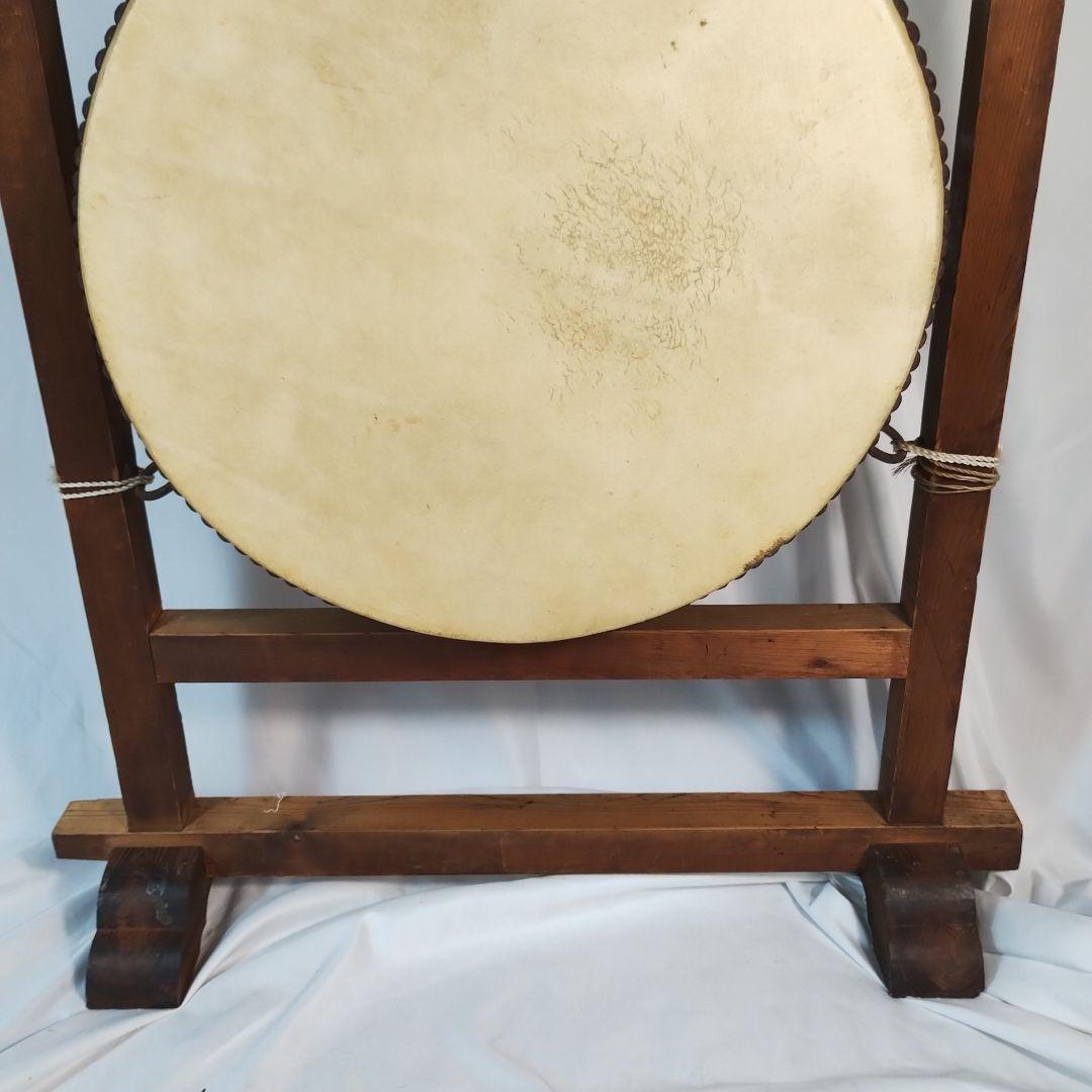 和太鼓 平太鼓 平胴太鼓 鳥居台付き 約38cm 和楽器
