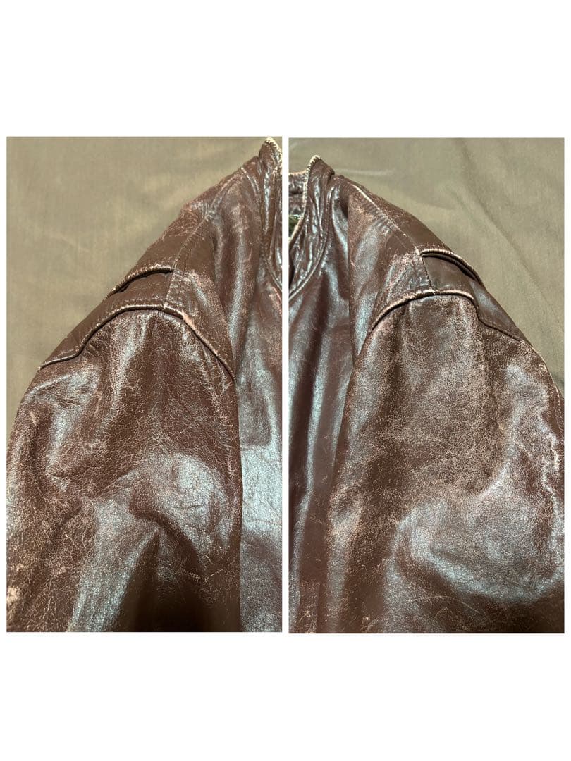 襤褸 60s70s USA製 TALONジップ レザー ジャケット ブラウンXL