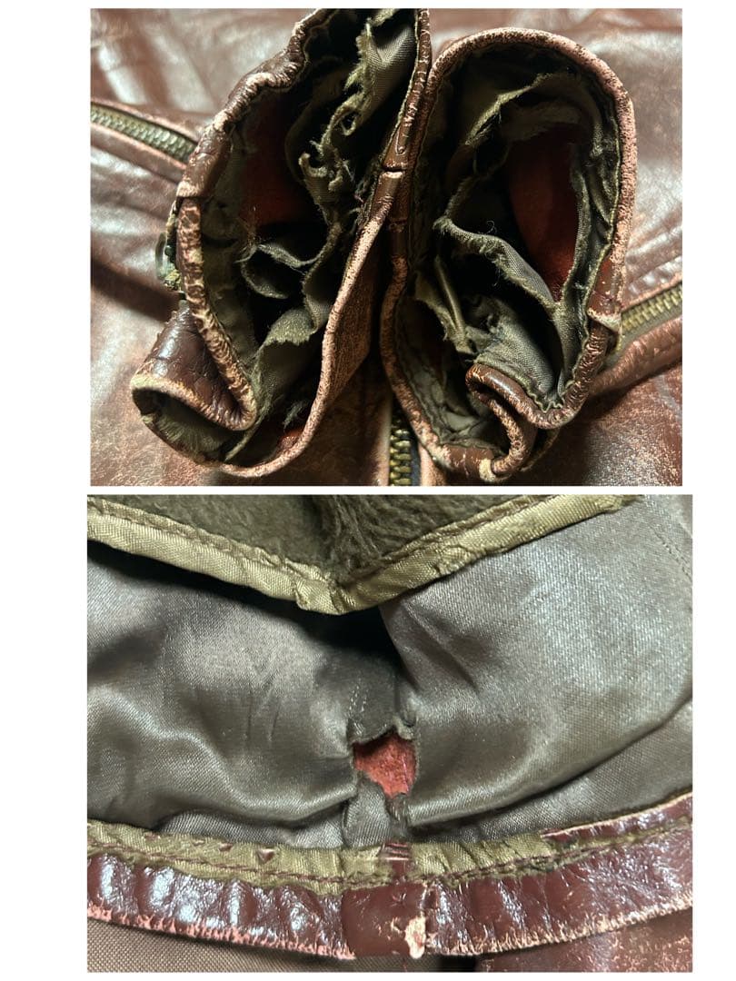 襤褸 60s70s USA製 TALONジップ レザー ジャケット ブラウンXL