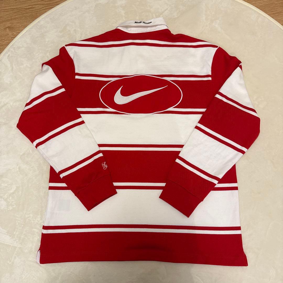 supreme×Nike Stripe Rugby ”RED”Lサイズ - メルカリ