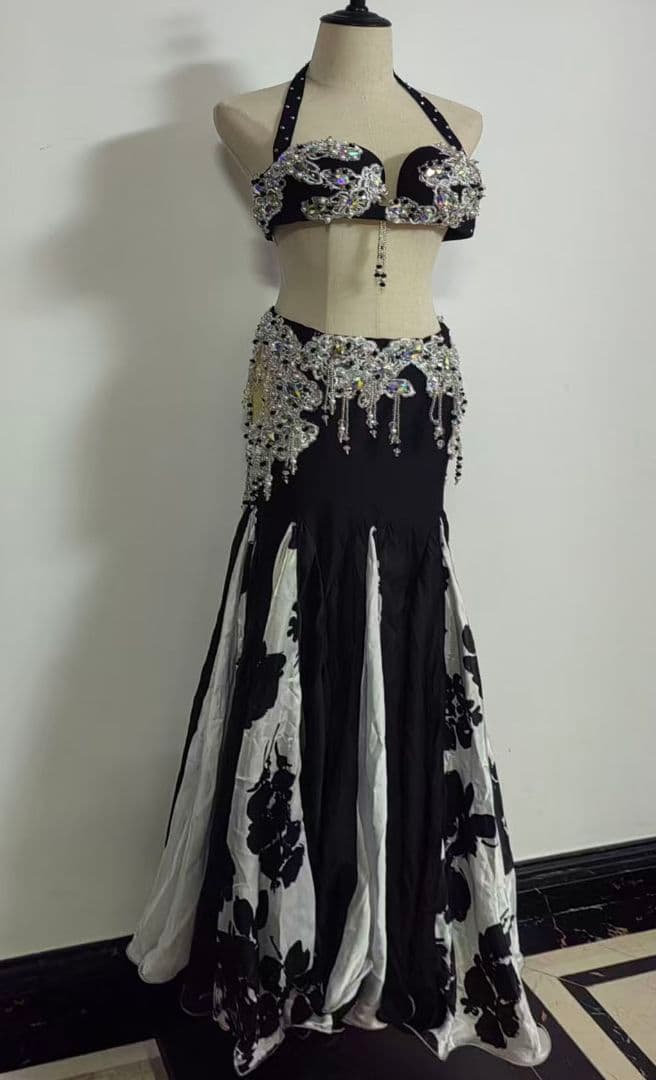 美品 ベリーダンス衣装 ブラスカートセット エジプト産 M 花柄の通販